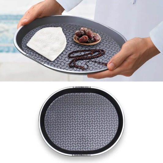 New Oval Stylish Tray In Black Color For Kitchen & Any Uses